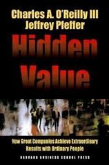 Hidden value : how great companies achieve extraordinary results with ordinary people / Charles A. O'Reilly, Jeffrey Pfeffer.